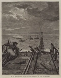 De Tay Bridge ramp, uitzicht op de gebroken brug vanaf het noordelijke uiteinde